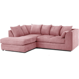 Luxor 3 Seater Pink Jumbo Cord Left Hand Facing Corner Sofa - Wilko - thumbnail 3