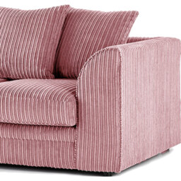 Luxor 3 Seater Pink Jumbo Cord Left Hand Facing Corner Sofa - Wilko - thumbnail 5