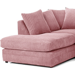 Luxor 3 Seater Pink Jumbo Cord Left Hand Facing Corner Sofa - Wilko - thumbnail 4