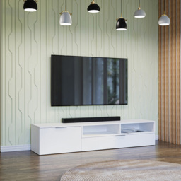 Shefa Marocco 2 Door 2 Shelf White TV Unit - Size: 35 x 175 x 39cm - Wilko - thumbnail 5