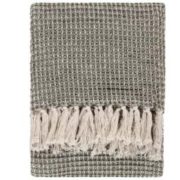 Yard Lorne Lichen Waffle Fringed Throw 150 x 200cm - Size: 200 x 150cm - Brown - Yard Living - Wilko - thumbnail 1