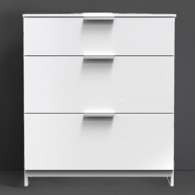 Crowndale Plymouth 3 Drawer White Deep Chest Ready Assembled - Wilko - image 1