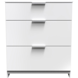 Crowndale Plymouth 3 Drawer White Deep Chest Ready Assembled - Wilko - thumbnail 4
