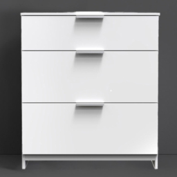 Crowndale Plymouth 3 Drawer White Deep Chest Ready Assembled - Wilko - thumbnail 1