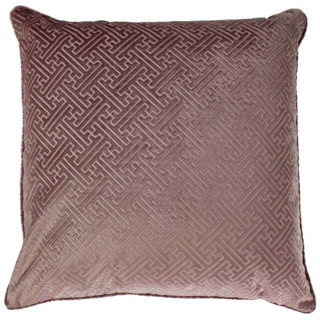 Paoletti Florence Blush Embossed Velvet Cushion - Size: 55 x 55 cm - Pink - Wilko - image 1