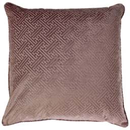 Paoletti Florence Blush Embossed Velvet Cushion - Size: 55 x 55 cm - Pink - Wilko - thumbnail 1