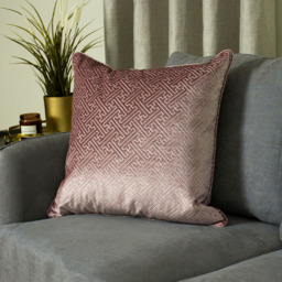 Paoletti Florence Blush Embossed Velvet Cushion - Size: 55 x 55 cm - Pink - Wilko - thumbnail 3