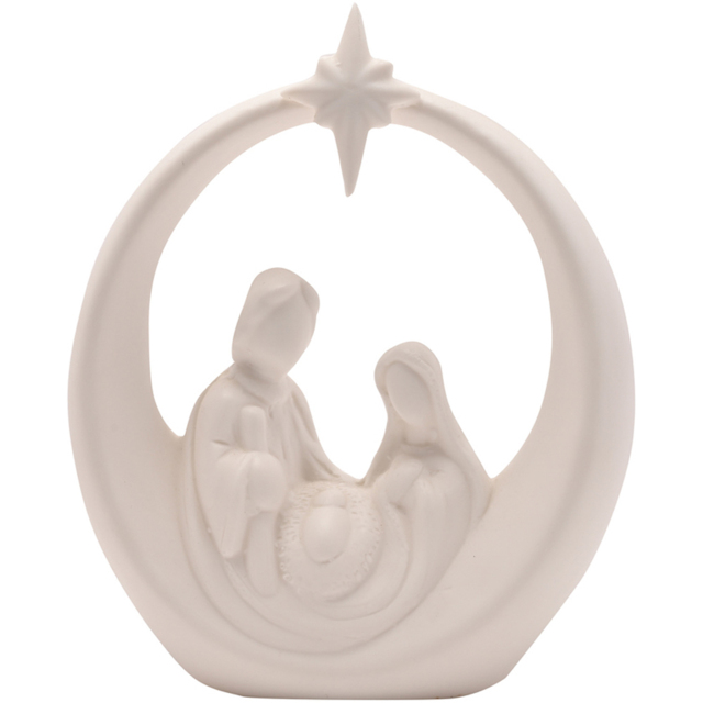 The Seasonal Gift Co. LED Ceramic Nativity Scene Christmas Decoration - Size: 19.5 x 10 x 5.5cm - White - Wilko - image 1