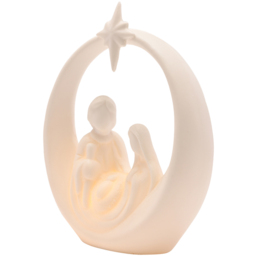 The Seasonal Gift Co. LED Ceramic Nativity Scene Christmas Decoration - Size: 19.5 x 10 x 5.5cm - White - Wilko - thumbnail 5