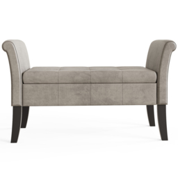 GFW Balmoral Silver Upholstered Window Seat - Size: 42 x 121 x 64cm - Wilko - thumbnail 4
