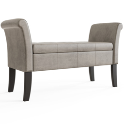 GFW Balmoral Silver Upholstered Window Seat - Size: 42 x 121 x 64cm - Wilko - thumbnail 3