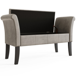 GFW Balmoral Silver Upholstered Window Seat - Size: 42 x 121 x 64cm - Wilko - thumbnail 5