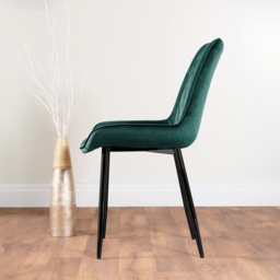 Furniturebox Molini Cesano 6 Seater Dining Set Black Gloss and Green - Grey - Wilko - thumbnail 5