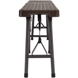 Living and Home Set of 2 Rattan Brown Folding Bench - Size: 2 Seater - Wilko - thumbnail 6