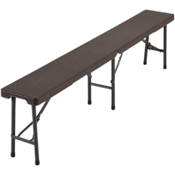 Living and Home Set of 2 Rattan Brown Folding Bench - Size: 2 Seater - Wilko - thumbnail 4