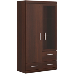 Florence Imperial 2 Door 3 Drawer Dark Mahogany Display Cabinet - Size: 37 x 80 x 152cm - Red - Furniture to Go - Wilko - thumbnail 3