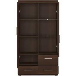Florence Imperial 2 Door 3 Drawer Dark Mahogany Display Cabinet - Size: 37 x 80 x 152cm - Red - Furniture to Go - Wilko - thumbnail 4