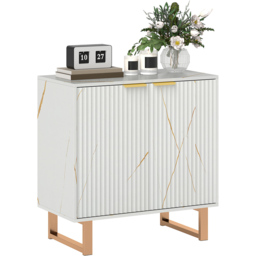 HOMCOM 2 Door Sideboard Storage Cabinet with Adjustable Shelf - Size: 19.5 x 47 x 91cm - White - Wilko - thumbnail 3