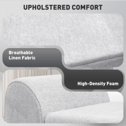 HOMCOM 2 Seater Light Grey Linen Storage Bench with Armrest - Size: 50.0 cm x 42.0 cm x 132.0 cmcm - Wilko - thumbnail 7