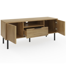 GFW Nervata Single Drawer 2 Door Oak TV Unit - Brown - Wilko - thumbnail 5