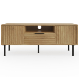 GFW Nervata Single Drawer 2 Door Oak TV Unit - Brown - Wilko - thumbnail 4