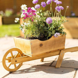 Marco Paul Wooden Wheelbarrow Planter - Size: 12.5 x 59 x 20.5cm - Brown - Wilko - thumbnail 5