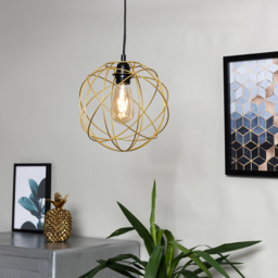 ValueLights Rutherford Atom Gold Painted Pendant Shade - Size: 25.5 x 23.5 x 25cm - Wilko - thumbnail 3