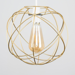 ValueLights Rutherford Atom Gold Painted Pendant Shade - Size: 25.5 x 23.5 x 25cm - Wilko - thumbnail 4