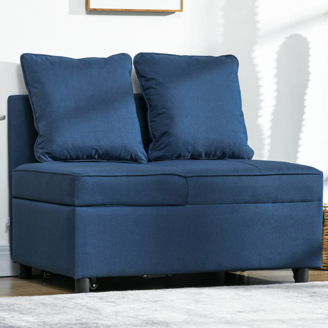 Portland Blue Single Sleeper Recliner Sofa Bed - Wilko - image 1