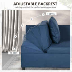Portland Blue Single Sleeper Recliner Sofa Bed - Wilko - thumbnail 7
