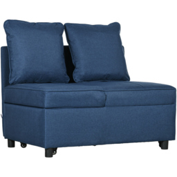 Portland Blue Single Sleeper Recliner Sofa Bed - Wilko - thumbnail 3