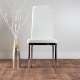 Furniturebox Copeland Valera Marble Effect 6 Seater Dining Set White and Chrome - Wilko - thumbnail 5