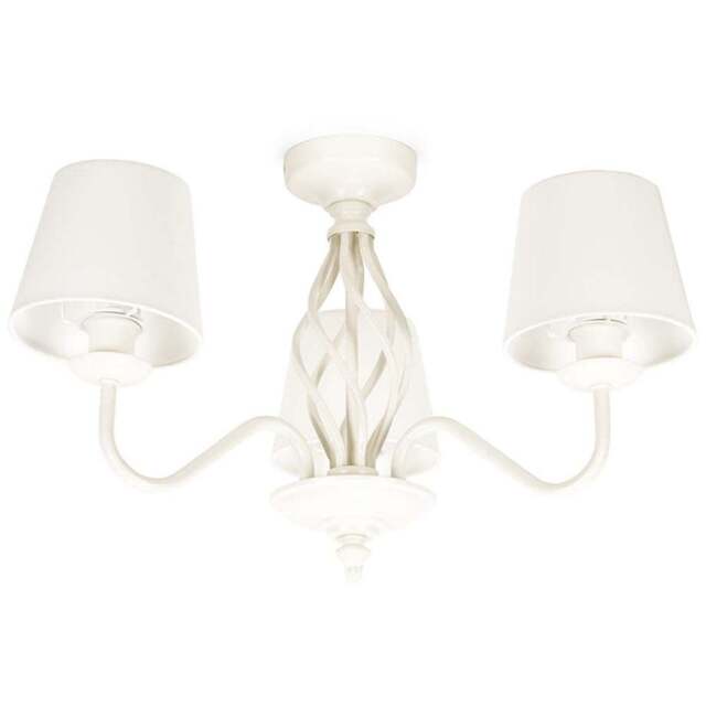 ValueLights Memphis Cream Metal Barley Twist LED Ceiling Lamp - Size: 33 x 50 x 43cm - Wilko - image 1