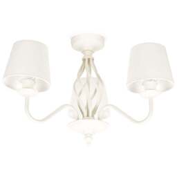 ValueLights Memphis Cream Metal Barley Twist LED Ceiling Lamp - Size: 33 x 50 x 43cm - Wilko - thumbnail 1