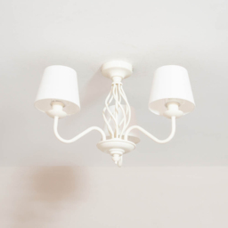 ValueLights Memphis Cream Metal Barley Twist LED Ceiling Lamp - Size: 33 x 50 x 43cm - Wilko - thumbnail 5