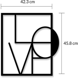 Decortie Black Love Theme Metal Wall Art - Size: 46.0  x 42.5  x 1.5 cm - Wilko - thumbnail 5