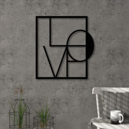Decortie Black Love Theme Metal Wall Art - Size: 46.0  x 42.5  x 1.5 cm - Wilko - thumbnail 3