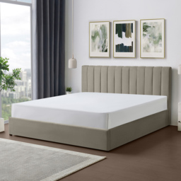 Artemis Home Evelynne Super King Size Light Brown Linen Upholstered Ottoman Bed - Wilko - thumbnail 5