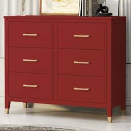 Palazzi 6 Drawer Red Chest of Drawers - Wilko - thumbnail 1