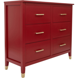 Palazzi 6 Drawer Red Chest of Drawers - Wilko - thumbnail 3