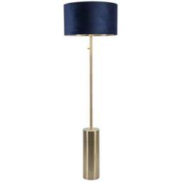ValueLight Lexy Navy Blue Velvet Gold Inner Shade Gold Dimmable LED Floor Lamp - Size: 150 x 45 x 45cm - ValueLights - Wilko - thumbnail 1