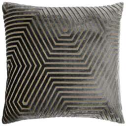 Paoletti Evoke Charcoal Cut Velvet Cushion - Size: 45 x 45 cm - Grey - Wilko - thumbnail 1