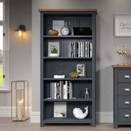 Dunkeld Midnight 5 Shelf Blue Grey Tall Bookcase - Core Products - Wilko - thumbnail 1