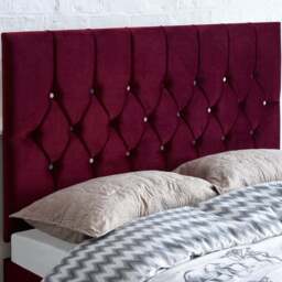 Aspire Furniture Catherine Lansfield Boutique Single Berry Brushed Velvet Headboard - Purple - Aspire Beds - Wilko - thumbnail 1