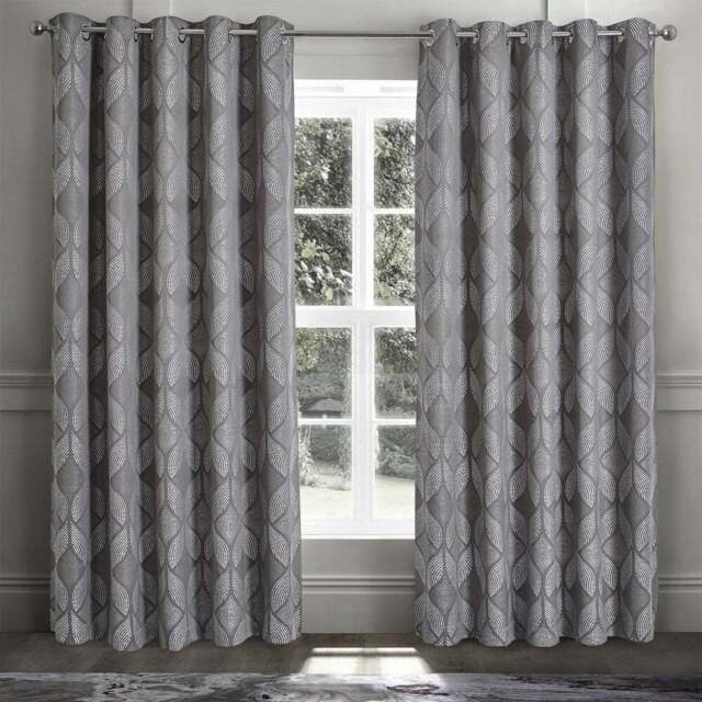Intimates Buxton Grey Ring Top Curtains 168X229cm - Size: W 168 x D 229cm - Wilko - image 1