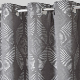 Intimates Buxton Grey Ring Top Curtains 168X229cm - Size: W 168 x D 229cm - Wilko - thumbnail 3