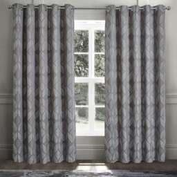 Intimates Buxton Grey Ring Top Curtains 168X229cm - Size: W 168 x D 229cm - Wilko - thumbnail 1