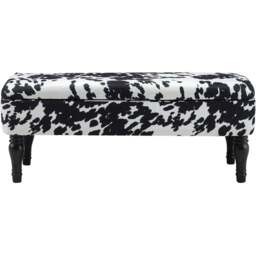 Living and Home Cow Print Upholstered Storage Bench - Size: 110 x 44 x 46cm - Multi - Wilko - thumbnail 4