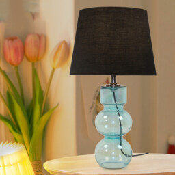Harris Glass Table Lamp - Brown and Blue - Wilko - thumbnail 2