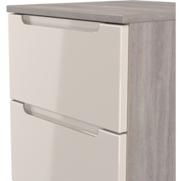 Crowndale Milan 3 Drawer Kashmir Gloss and Grey Oak Bedside Cabinet Ready Assembled - Kashmir Gloss & Grey Oak - Wilko - thumbnail 6